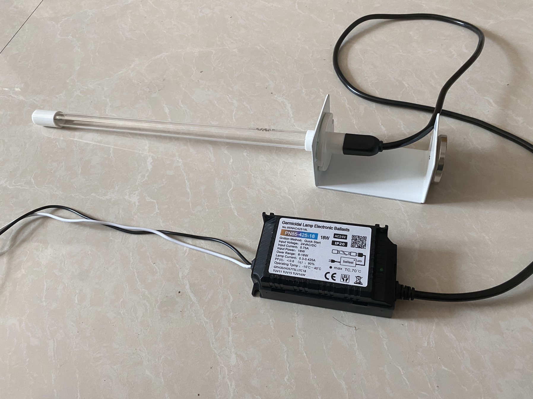 24V U Montar limpador UV com ímã 14 'pó de ar interno HAVC LUZES GERMICIDA