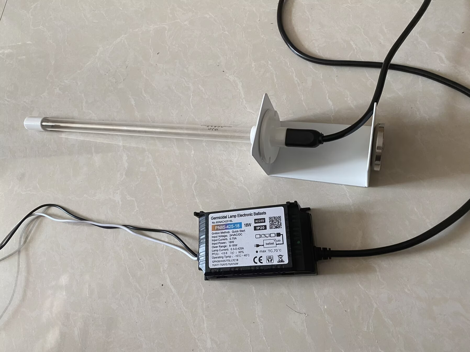 24V U Montar limpador UV com ímã 14 'pó de ar interno HAVC LUZES GERMICIDA